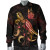 New Caledonia Polynesian Bomber Jacket - Turtle With Blooming Hibiscus Gold 4