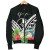 Yap Bomber Jacket - Yap Coat of Arms & Polynesian Tropical Flowers White 5