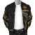 Hawaii Polynesian Bomber Jacket - Gold Tribal Wave 3