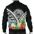 American Samoa Bomber Jacket - Yap Coat of Arms & Polynesian Tropical Flowers White 2