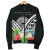 American Samoa Bomber Jacket - Yap Coat of Arms & Polynesian Tropical Flowers White 5