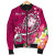 Fiji Custom Personalised Bomber Jacket - Turtle Plumeria (Pink) 2