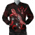 Kosrae Polynesian Bomber Jacket - Turtle With Blooming Hibiscus Red 1