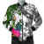 Yap Bomber Jacket White - Turtle Plumeria Banana Leaf 1