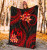 Tonga Polynesian Premium Blanket - Red Plumeria 4