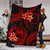 Tonga Polynesian Premium Blanket - Red Plumeria 6