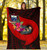 Samoa Premium Blanket - Polynesian Hook And Hibiscus (Red) 5