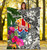 Tahiti Premium Blanket White - Turtle Plumeria Banana Leaf 3