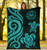 Tahiti Polynesian Premium Blanket - Turquoise Tentacle Turtle 5