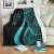 Fiji Premium Blanket - Turquoise Polynesian Tentacle Tribal Pattern Crest 2