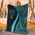 Fiji Premium Blanket - Turquoise Polynesian Tentacle Tribal Pattern Crest 5