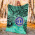 Northern Mariana Islands Premium Blanket - Vintage Floral Pattern Green Color 4