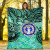 Northern Mariana Islands Premium Blanket - Vintage Floral Pattern Green Color 5