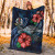 Vanuatu Polynesian Premium Blanket - Blue Turtle Hibiscus 4