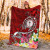 Kosrae Premium Blanket - Turtle Plumeria (Red) 3
