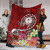 Kosrae Premium Blanket - Turtle Plumeria (Red) 5