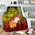 Guam Custom Personalised Premium Blanket - Humpback Whale with Tropical Flowers (Yellow) 3