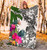 Nauru Premium Blanket White - Turtle Plumeria Banana Leaf 2