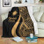 Marshall Islands Premium Blanket - Gold Polynesian Tentacle Tribal Pattern 2