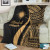 Marshall Islands Premium Blanket - Gold Polynesian Tentacle Tribal Pattern 3