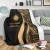 Marshall Islands Premium Blanket - Gold Polynesian Tentacle Tribal Pattern 4
