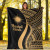 Marshall Islands Premium Blanket - Gold Polynesian Tentacle Tribal Pattern 6