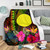 Palau Polynesian Personalised Premium Blanket -  Hibiscus and Banana Leaves 3