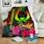 Pohnpei Polynesian Premium Blanket -  Hibiscus and Banana Leaves 1