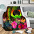 Pohnpei Polynesian Premium Blanket -  Hibiscus and Banana Leaves 3