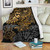 Tahiti Polynesian Premium Blanket - Gold Turtle Hibiscus Flowing 1