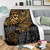 Tahiti Polynesian Premium Blanket - Gold Turtle Hibiscus Flowing 3