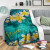 Niue Polynesian Blanket - Plumeria With Blue Ocean 4