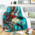 Nauru Premium Blanket - Tribal Flower With Special Turtles Blue Color 3