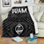 Guam Premium Blanket - Guam Seal With Polynesian Tattoo Style (Black) 1