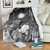 Marshall Islands Custom Personalised Premium Blanket - Humpback Whale with Tropical Flowers (White) 1