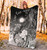 Marshall Islands Custom Personalised Premium Blanket - Humpback Whale with Tropical Flowers (White) 4