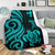 Fiji Polynesian Premium Blanket - Turquoise Tentacle Turtle 3