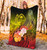 Guam Premium Blanket - Humpback Whale with Tropical Flowers (Yellow) 4
