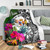 Niue Premium Blanket - Turtle Plumeria Banana Leaf 3
