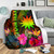Nauru Polynesian Personalised Premium Blanket -  Hibiscus and Banana Leaves 3