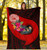 American Samoa Premium Blanket - Polynesian Hook And Hibiscus (Red) 5