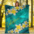 Tokelau Polynesian Blanket - Plumeria With Blue Ocean 6