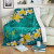 Fiji Polynesian Blanket - Plumeria With Blue Ocean 1