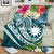 Nauru Polynesian Premium Blanket - Summer Plumeria (Turquoise) 2