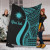 Marshall Islands Custom Personalised Premium Blanket - Turquoise Polynesian Tentacle Tribal Pattern 1
