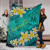 Vanuatu Polynesian Blanket - Plumeria With Blue Ocean 7