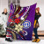 Northern Mariana Islands Premium Blanket - Tribal Flower With Special Turtles Purple Color 6