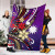 Nauru Premium Blanket - Tribal Flower With Special Turtles Purple Color 6