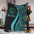 Palau Custom Personalised Premium Blanket - Turquoise Polynesian Tentacle Tribal Pattern Crest 1 Palau Custom Personalised Premium Blanket - Turquoise Polynesian Tentacle Tribal Pattern Crest 1