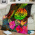 Tahiti Polynesian Premium Blanket -  Hibiscus and Banana Leaves 2